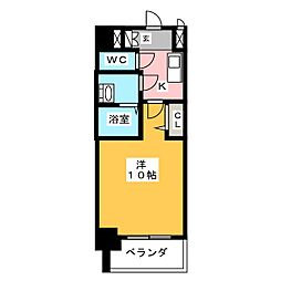 プレサンス上前津プレス 7階1Kの間取り