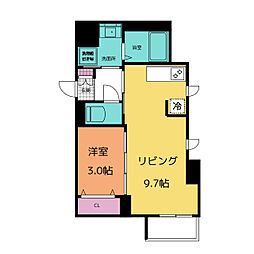 プレサンスTHE大須観音 3階1LDKの間取り