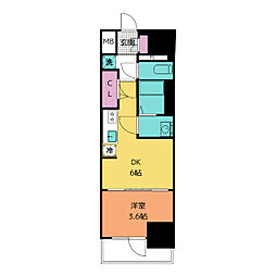 プレサンス上前津オレシア 8階1DKの間取り