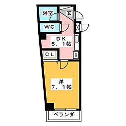 アコール金山 3階1DKの間取り