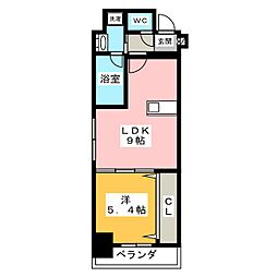 RAFFLE CHIHAYA 10階1LDKの間取り