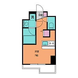 スクエア・アパートメント 4階ワンルームの間取り