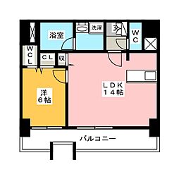 ファーストレジデンス栄 2階1LDKの間取り