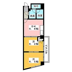 WIN大須 5階2DKの間取り