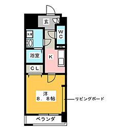 アーデル　ドルフ 11階1Kの間取り