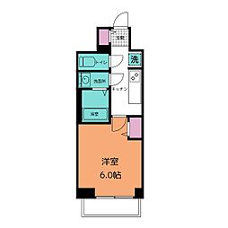 プレサンスザ大須観音 1Kの間取図画像