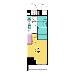 プレサンス大須観音フィエスタ 1Kの間取図画像