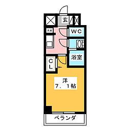 プレサンスTHE栄 1Kの間取図画像