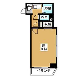 ラディアント3 1Kの間取図画像