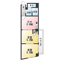 WIN大須 2DKの間取図画像