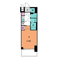 CRESTTAPP新栄 1Kの間取図画像