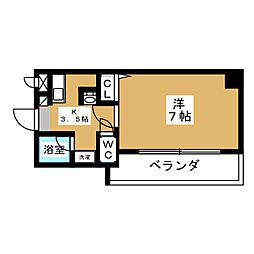 T'sDream栄 1Kの間取図画像