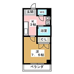 PYマンション 1Kの間取図画像