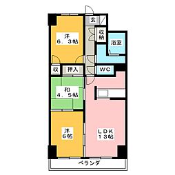 エスティメゾン鶴舞 3LDKの間取図画像