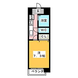 ルーチェ栄 1Kの間取図画像