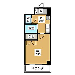 プロビデンス東新町 1Kの間取図画像