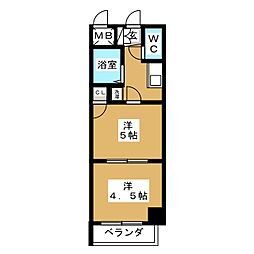 タウンエステート新栄 2Kの間取図画像
