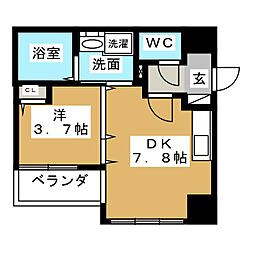 アーバン伏見 1DKの間取図画像