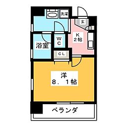 共同ハイツ西大須 1Kの間取図画像