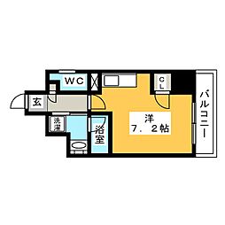 スクエアアパートメント ワンルームの間取図画像