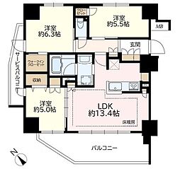 イニシア新座ビューステージ 3LDKの間取り