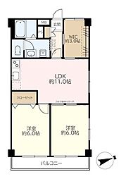 グリーンヒル朝霞 2LDKの間取図画像