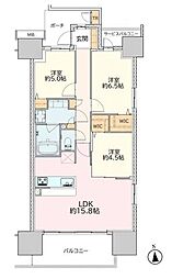 オーベル川口並木 3LDKの間取図画像