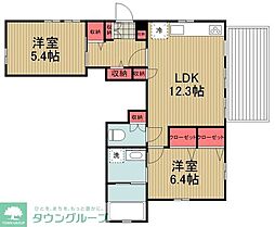 東急田園都市線 長津田駅 バス9分 玄海田下車 徒歩3分の賃貸一戸建て 1階2LDKの間取り