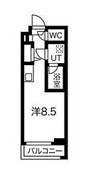 東急田園都市線 梶が谷駅 徒歩13分の賃貸マンション 5階1Kの間取り
