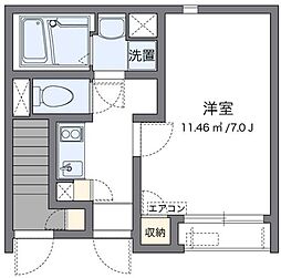 クレイノアクアパレス 1階1Kの間取り