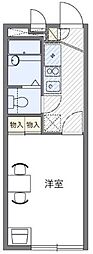 レオパレスシェル青葉 2階1Kの間取り
