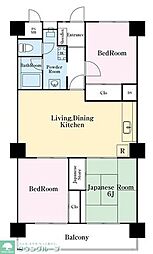 小田急小田原線 町田駅 バス5分 リリエンハイム前下車 徒歩1分の賃貸マンション 8階3LDKの間取り