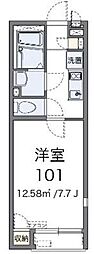 レオネクストシャトル杉田5 1Kの間取図画像