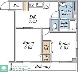 マイプレイス 2DKの間取図画像