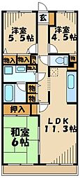 エスポワール松風台2番館 3LDKの間取図画像