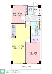 シャレーナ藤が丘 2LDKの間取図画像