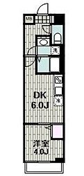 REONE宮崎台 1DKの間取図画像
