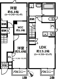 ガーデンシティ鷺沼2 2LDKの間取図画像