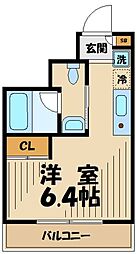 ヴァージュアル横浜あざみ野 ワンルームの間取図画像