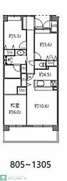 アソシエール溝の口 3LDKの間取図画像