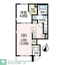 オリーアルカジック 1LDKの間取図画像