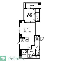 ディアコートあざみ野 1LDKの間取図画像