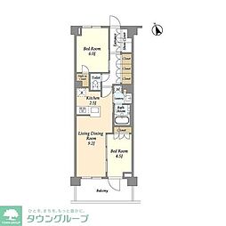 グランカーサ溝の口 2LDKの間取図画像