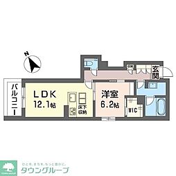 フォース アルカナ 1LDKの間取図画像