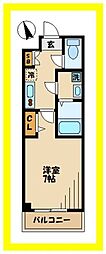 ビィ・フォルマ多摩川 1Kの間取図画像
