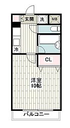 さぎぬま山荘A 1Kの間取図画像