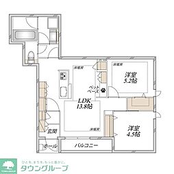 仮)馬絹4丁目メゾン 2LDKの間取図画像
