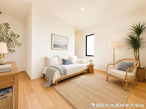 【洋室】 家族の時間も、自分だけの時間も大切にできる洋室。落ち着いた空間で、オンとオフを切り替えながら心地よくお過ごしいただけます。※家具はCGによるイメージになります。