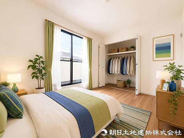 【洋室】 光と風を感じられる開放的な洋室。窓を開ければ爽やかな空気が通り抜け、心身ともにリラックスできる住空間です。※家具はイメージです。