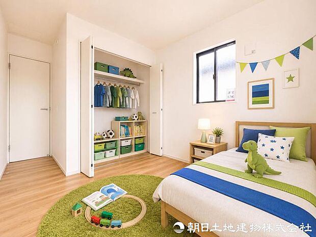 【洋室】 家族の時間も、自分だけの時間も大切にできる洋室。落ち着いた空間で、オンとオフを切り替えながら心地よくお過ごしいただけます。※家具はAIよるイメージです。